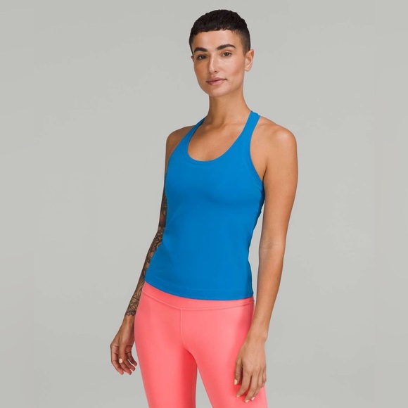 Lululemon Cool Racerback Tank Top Nulu Poolside Blue 4 - Picture 1 of 9